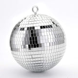 1 x RAW Customer Returns Suwimut 2 pieces mirror disco ball, 20 cm 8 inch disco ball for hanging Christmas tree balls, mirror ball for light effects, hanging disco light, party decoration, retro party, home bands decorations silver  - RRP €25.81