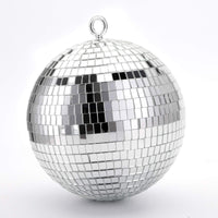 1 x RAW Customer Returns Suwimut Pack of 2 Mirror Disco Balls, 20 cm 8 Inch Disco Ball for Hanging Christmas Tree Baubles, Mirror Ball for Light Effects, Hanging Disco Light, Party Decoration, Retro Party, Home Bands Decorations Silver  - RRP €25.43