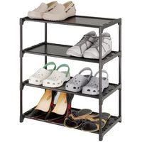 1 x RAW Customer Returns Acegozt Stackable 4-Tier Small Shoe Rack, Lightweight Shoe Rack, Storage Organizer for Entryway, Hallway and Closet SK-4W  - RRP €15.12