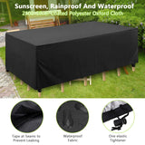 1 x RAW Customer Returns Garden furniture cover, patio table cover rectangular, waterproof, windproof, UV-resistant, 210D Oxford fabric protective cover for garden table seating group, 213 x 132 x 74 cm - RRP €20.51