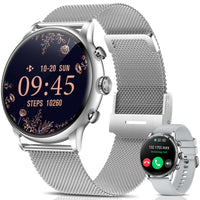 1 x RAW Customer Returns Fsdibst Smartwatch women with telephone function, 1.43 Amoled touchscreen, 5-9 days long battery life, IP67 fitness watch heart rate monitor sleep monitor SpO2, 107 sports watch for iOS Android silver  - RRP €43.86