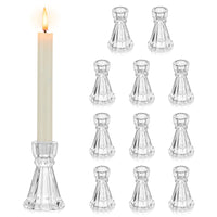 2 x Brand New Romadedi glass candle holder candlestick for taper candles - set of 12 tall candle stands elegant for taper candles wedding table decoration Christmas Advent living room party vintage decoration - RRP €79.98