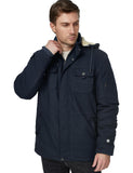 2 x Brand New WenVen Men s Fleece Lining Parka Lined Hooded Jacket Fashion Long Parka Quilted Coat Blue S - RRP €157.88