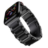 1 x RAW Customer Returns HQEUZ Titanium Bracelet Compatible with Apple Watch Strap 49mm 45mm 44mm 42mm Matte Replacement Strap Adjustable Metal Bracelet Compatible for iWatch Ultra Series 9 8 7 6 5 4 3 SE, Black C - RRP €110.92