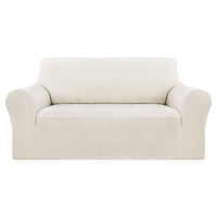 1 x RAW Customer Returns Deconovo 2 Seater Sofa Cover with Armrests Bedroom Living Room Stretchy Comfortable White 1 Piece - RRP €61.49