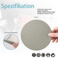 1 x RAW Customer Returns Sandpaper 150mm Velcro 15 PIECES Sandpaper P3000 Fine Finishing Sanding Discs Silicon Carbide Velcro Sandpaper Round Wet Dry Sandpaper Velcro for Orbital Sander 6 Inch  - RRP €50.41