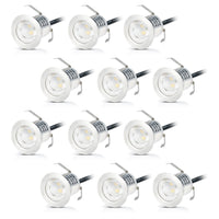 1 x RAW Customer Returns dystaval terrace recessed spotlights terrace lighting set of 12 LED floor recessed spotlights warm white IP67 waterproof for outside inside  bridge pool wooden deck including 12V power supply mini recessed spots - RRP €40.22