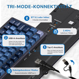 1 x RAW Customer Returns RK ROYAL KLUDGE RK98 Mechanical Keyboard Wireless Gaming Keyboard 2.4G Bluetooth 5.1 USB-C RGB Backlit German Layout QWERTZ 100 Keys Hot Swappable Red Switch, Blue - RRP €85.7