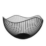 1 x RAW Customer Returns DMAR Metal Wire Fruit Bowl, Countertop Fruit Baskets 25x14cm Black Iron Decorative Stand - RRP €19.99