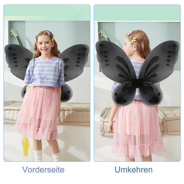 1 x Brand New CAINCAY 4pcs Fairy Wings for Kids with Elastic Straps fo –  Jobalots Europe