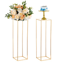 3 x RAW Customer Returns NUPTIO Gold Vase for Wedding Centerpieces - 2 Pieces 100cm Height Gold Centerpieces for Tables Geometric Flower Centerpieces Metal Column Vases Support for Weddings Birthday Party Decoration - RRP €200.94