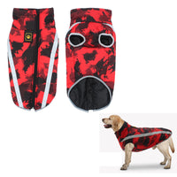 1 x Brand New 5XL Waterproof Dog Coat Jacket Winter Warm Sports Jacket for Dogs with Hole Harness Reflective Strip Windproof Snowsuit for Large Medium Dog Clothes Red - RRP €17.83