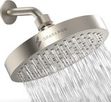 1 x RAW Customer Returns SparkPod Fixed Shower Head - High Pressure Rain - Luxury Modern Look - Easy Tool Free Installation - The Perfect Adjustable Replacement Brushed Nickel, 15cm Round  - RRP €49.95