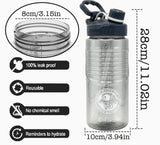 4 x Brand New RUIXUE 1.7 liter sports drinking bottle, drinking bottle with straw, BPA free, leak-proof water bottle, water bottle with milliliter display, for school, home, office, gym. Black  - RRP €43.84