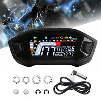 1 x RAW Customer Returns Geloo 13000 RPM Motorcycle Speedometer Universal LCD Digital Backlight Motorcycle Waterproof Tachometer Odometer Gauge for 1,2,4 Cylinders - RRP €49.99