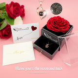 1 x RAW Customer Returns Yamonic Real Rose with Love You Necklace Jewelry Gift for Her, Eternal Love Rose for Valentine s Day Mother s Day Anniversary Birthday Gift for Women, Girlfriend, Wife, Mother - Red - RRP €32.99