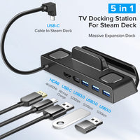 1 x RAW Customer Returns Docking Station for Steam Deck, ivoler 5-in-1 Dock Stand, PD3.0 Fast Charging USB-C Hub with HDMI 4K 60Hz, Triple USB3.0 Port, Designed for Valve Steam Deck ASUS ROG Ally - RRP €29.99