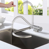 1 x RAW Customer Returns Kitchen Faucet Foldable, Lonheo Window Kitchen Faucet Foldable 180 , Stainless Steel Single Lever Sink Faucets, 360 Swivel Mixer Tap Kitchen Hot and Cold Available - RRP €59.99