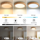 1 x RAW Customer Returns Baerolc LED Ceiling Light, 40CM LED Wooden Ceiling Light 28W Dimmable Ceiling Light with Remote Control 3000K-6000K Ceiling Light for Bedroom Office Kitchen Hallway Balcony - RRP €70.58