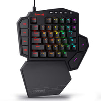 1 x RAW Customer Returns Redragon K585 DITI One-Handed RGB Mechanical Gaming Keyboard, Brown Switches, Type-C Professional with 7 Integrated Macro Keys, Detachable Wrist Rest, 42 Keys - RRP €54.99