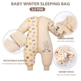 1 x RAW Customer Returns Mosebears Baby Sleeping Bag - 2.5 TOG Unisex Cotton Sleeping Bag for Babies, with Removable Sleeves, 2-4 Years Height 95-105 cm  - RRP €30.08