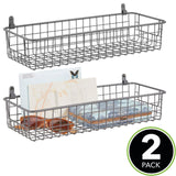 1 x RAW Customer Returns mDesign set of 2 metal wall shelves small storage basket for hallway, bedroom and other rooms organizer for letters, wallets, sunglasses or bathroom accessories bronze - RRP €27.64