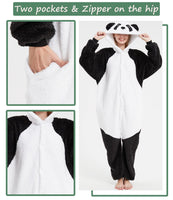 1 x RAW Customer Returns Panda Onesie Women s Winter Tracksuit Plush Animal Unisex One-Piece Pajamas with Hoods Full Women s Tracksuit Suitable as a Carnival Animal Costume or Family Christmas Pajamas Panda-7108,S  - RRP €28.42