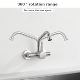 1 x RAW Customer Returns Tondiy Wall-mounted Kitchen Tap 11 cm Mounting Holes, Wall-mounted Kitchen Taps 304 Stainless Steel, 360 Swivel Single-lever Sink Mixer, Removable Aerator - RRP €39.99