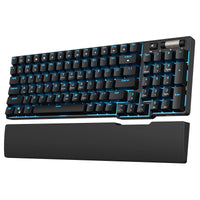 1 x RAW Customer Returns RK ROYAL KLUDGE RK96 90 96 Keys BT5.0 2.4G USB-C Hot-Swappable Mechanical Keyboard, Wireless Bluetooth Mechanical Keyboard with Magnetic Palm Rest, Blue Backlight Red Switches  - RRP €94.99