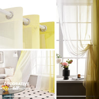 1 x RAW Customer Returns Deconovo Voile curtains, transparent curtains, balcony with eyelets, 225 x 140 cm height x width , yellow, set of 2 - RRP €28.55