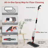 1 x RAW Customer Returns Homgif Mop with Spray Function, Spray Mop Floor Mop with Spray Function, Home Kitchen Mop Floor Cleaning Spray Mop with 450ML Water Tank and 3 Updated Washable Microfiber Covers Red  - RRP €24.78