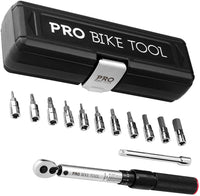 1 x RAW Customer Returns Torque wrench bicycle motorcycle 1 4 inch drive with reversible ratchet and extension, measuring range 2 to 20 Nm - precision tool including hexagon socket hex and torx bits for racing bikes, MTB - RRP €75.62