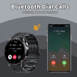 1 x RAW Customer Returns Smartwatch with telephone function, 1.32 inch smartwatch men with Bluetooth heart rate monitor sleep monitor, heart rate, calories, sports watch with voice assistant 360 360 HD touchscreen for iOS and Android - RRP €62.99