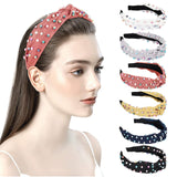 2 x Brand New Women Fashion Hair Band, makene 6 pieces with colored Pearl set, Weaving satin, suitable for Home Life, Holiday Travel, event Party. Feminine hair ribbon, Vintage - RRP €35.98