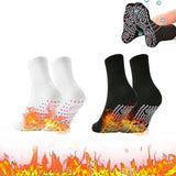 1 x RAW Customer Returns Heated socks, foot warmer socks, thermal socks, tourmaline socks, magnetic socks, winter socks, winter thermal socks, heated socks, foot warmer, foot heating, 2 pairs black, white  - RRP €36.0