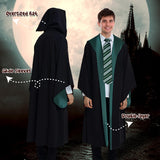 1 x RAW Customer Returns TUNAON Harry costume 6-piece set for adults and children, including wizard cape, wand and tie. for Halloween, carnival, cosplay and birthday, rituals full green, S  - RRP €19.2