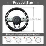 1 x RAW Customer Returns ZATOOTO Universal Car Steering Wheel Cover Plush, 3PCS Winter Warm Fuzzy Steering Wheel Cover with Handbrake Cover Gear Lever Cover for Women Men, Anti-Slip Soft, 37-38cm 14.5-15in black  - RRP €16.96