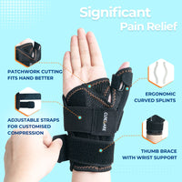 1 x RAW Customer Returns CURECARE Thumb Brace Left and Right, Reversible Thumb Splint for Day and Night Support, Breathable Thumb Orthosis for Arthritis, Tendonitis Black  - RRP €13.87