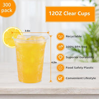 1 x RAW Customer Returns Alliebe 300 pieces 473ml-16oz Beer Cups reusable party cups plastic cups clear plastic PET clear water plastic beer glass cups for restaurants cafes and camping party - RRP €42.98