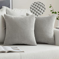 1 x RAW Customer Returns MIULEE Set of 2 Cushion Covers Decorative Pillows Grainy Decorative Pillowcase Cushion Cover Sofa Cushion Decorative Cover Soft Decorative Pillow Couch Cushion Pillow for Living Room Bedroom 55 x 55 cm Light Grey - RRP €28.49