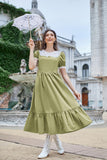 3 x Brand New Women s Medieval Dress Neckline with Lace A-Line Victorian Graduation Dresses Light Gray Green XXL - RRP €60.48