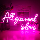 1 x RAW Customer Returns All You Need is Love Pink Neon Wedding Sign LED Light Up Sign for Bedroom Living Room Engagement Wedding Decoration - RRP €54.49