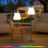 1 x RAW Customer Returns Postlucky Solar Floor Lamp Outdoor Floor Lamp Dimmable Warm White and RGB Battery Floor Lamp Wireless 2-in-1 Solar Charging USB Charging LED Floor Lamp Outdoor IP44 for Garden Terrace Patio Balcony Black  - RRP €54.44