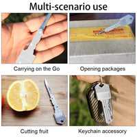 1 x Brand New Mini knife, mini knife, mini folding knife, mini pocket knife, small folding knife, light and compact, with carabiner, mini pocket knife for outdoor hunting, camping, fishing, hiking for men and women silver  - RRP €20.4