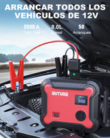 1 x RAW Customer Returns BuTure Arrancador de Coches Con Compressor de Aire, 3500A 26800mAh Arrancador de Baterias de Coche para Todo veh culo de Gasolina or 8.0L de Diesel ,150 PSI Inflado R pido, 3.0 Carga y Linterna LED. - RRP €32.4