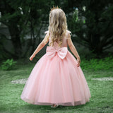 1 x RAW Customer Returns LOLANTA Formal Dress Girls, Princess Dresses Girls Wedding Party Dress, Elegant Long Evening Dress Communication Lace Tulle Dress for Children, 6-7 Years, Pink, Day 130 - RRP €39.98