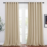 1 x RAW Customer Returns PONY DANCE bedroom curtains for large windows, set of 2, H 245 x W 200 cm, blackout curtains, living room curtains with eyelets, biscotti beige - RRP €53.11