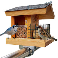 2 x RAW Customer Returns STAFECO bird feeder for balcony or hanging weatherproof feeder handmade from natural wood bird house garden birds in the garden - RRP €79.7