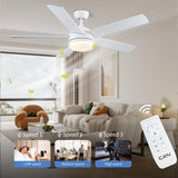 1 x RAW Customer Returns CJOY Ceiling Fan with Lamp and Remote Control, Reversible Fan Ceiling Light Bedroom Living Room 132cm 5 Blades, LED Ceiling Fan White Silent Summer Winter - RRP €153.99