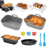 1 x RAW Customer Returns Shulltji Airfryer Accessories, Hot Air Fryer Accessories for Ninja AF400EU AF300EU Emerio Princess Innsky COSORI Tower 7.6-9.5L, Including Silicone Mold, Grill Rack, Baking Pan, etc - RRP €31.25